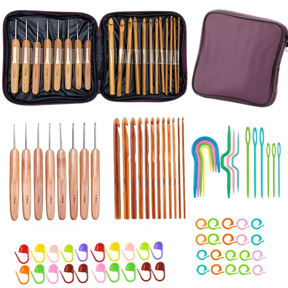 Tool Bag - 74 Parça Bambu Tığ Seti İplik