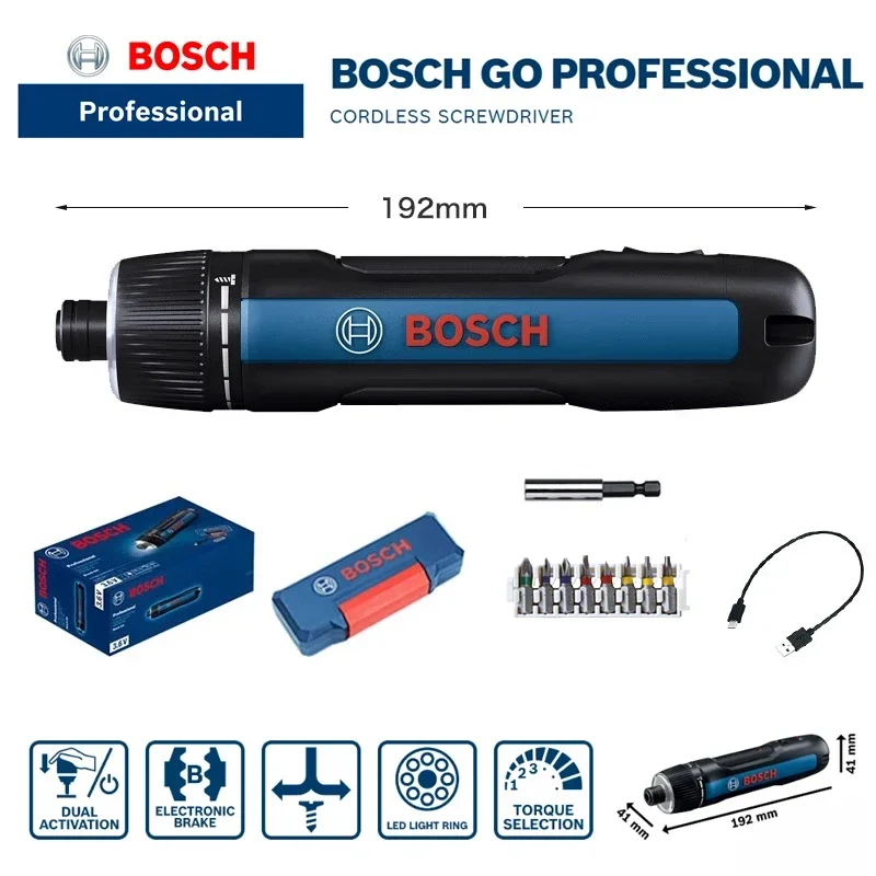 Screwdriver Set - Bosch Go3 Elektrikli Tornavida, Lityum İyonlu,