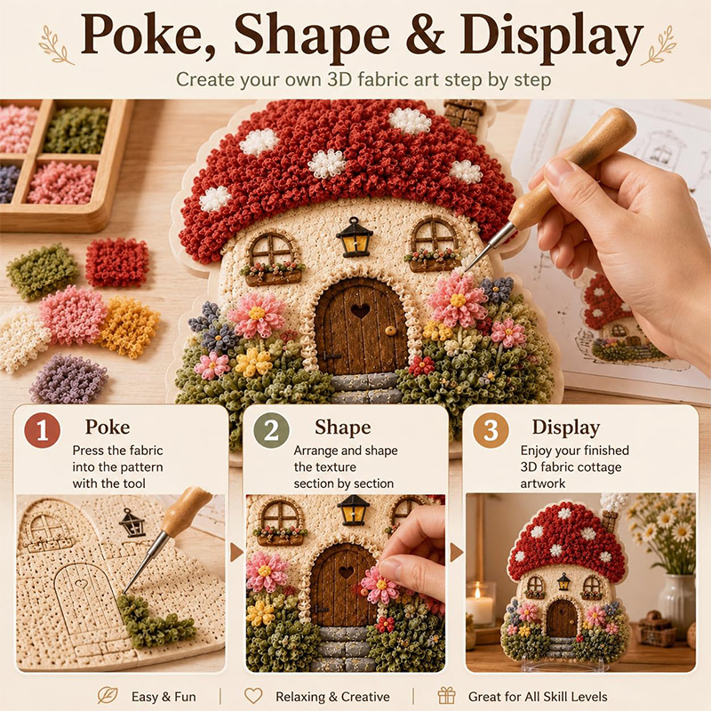 3D Mantar Ev Poke Art DIY Kiti - Tool Set incelemesi ve fiyatı